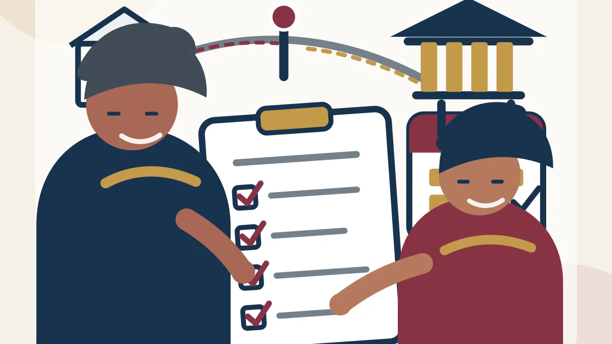 Illustration of a Veteran family member comparing Chapter 35 education options and future payment rates